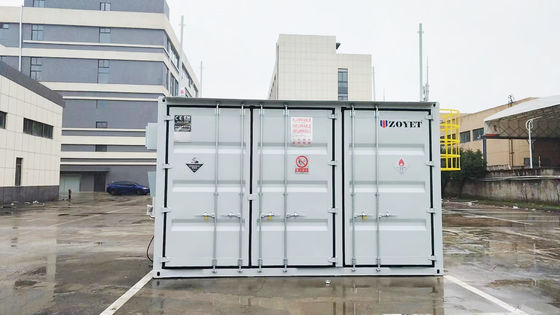 حاوية تخزين أسطوانات الغاز المقاومة للانفجار بمقاس مخصص مع عزل مزدوج وطبقة تحكم في درجة الحرارة