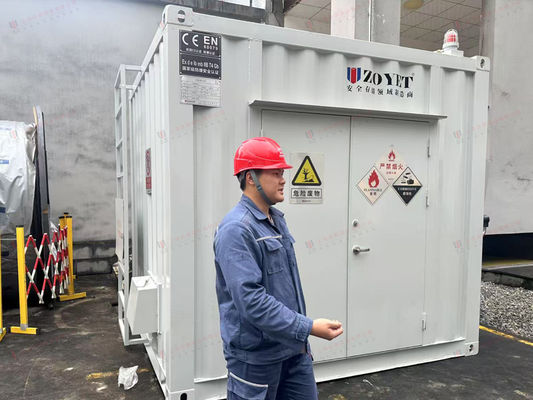 حاوية مواد خطرة مخصصة لتخزين المواد الكيميائية بتصميم مقاوم للحريق